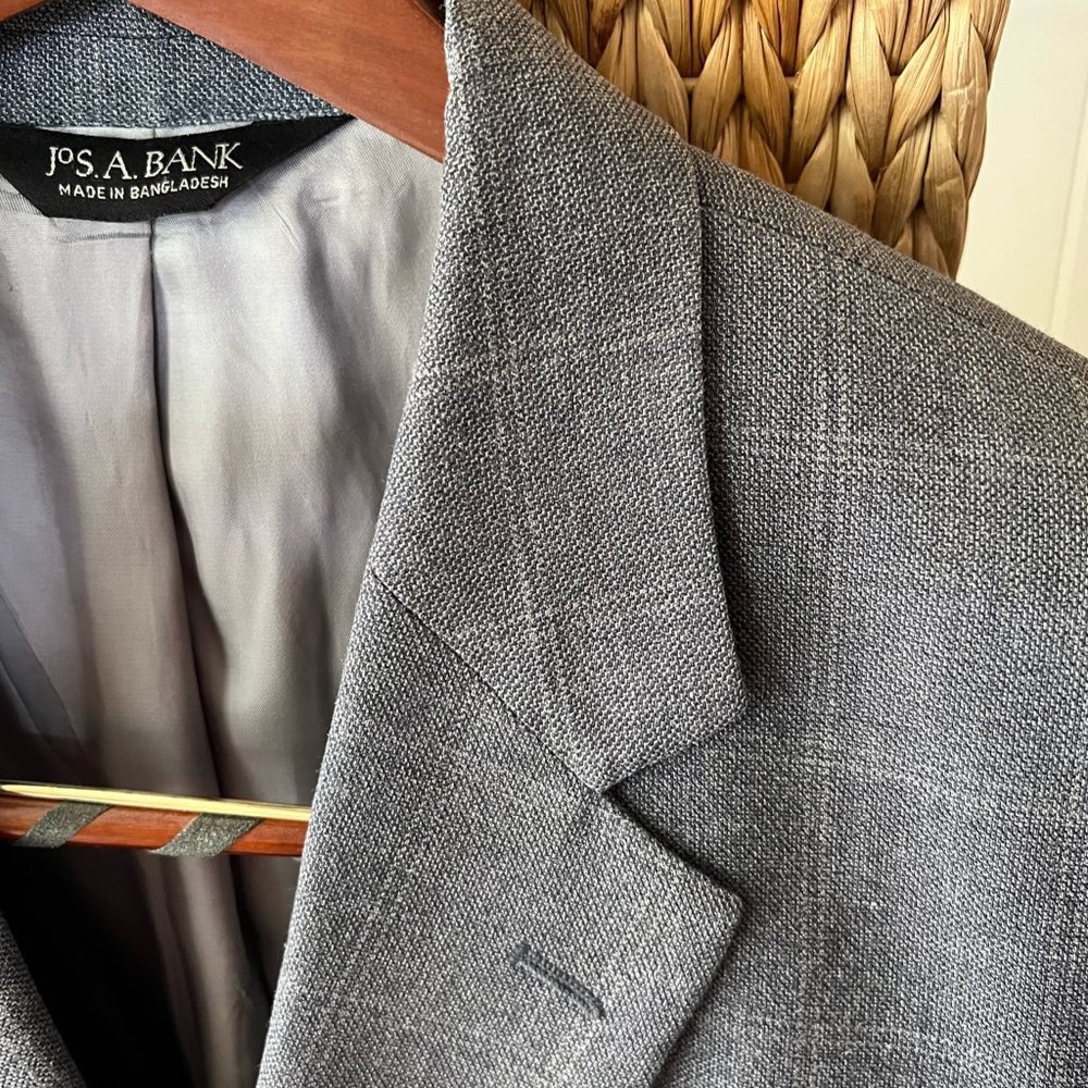 Joseph A Banks Gray Sports Coat - 40 Regular - Windowpane